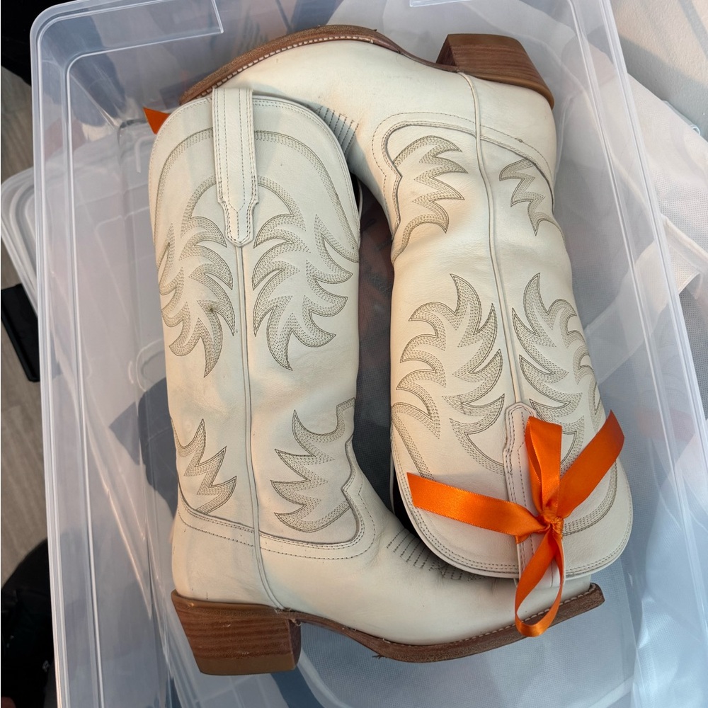 White Western Tecovas Leather Boots